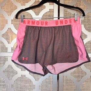 Under Armour Women's Pink and Black Shorts